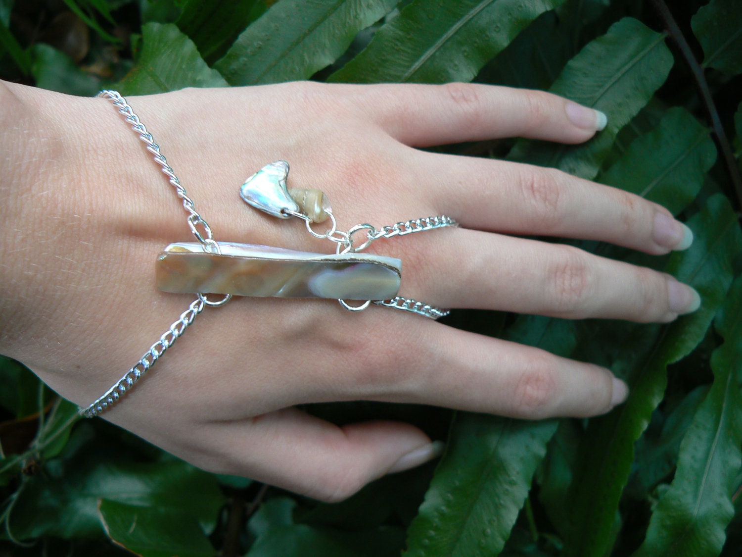 SALE slave bracelet abalone mother of pearl shell resort wear gypsy boho hippie and belly dancer style Sale 18.00