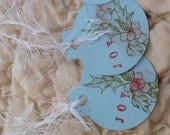 Joy Ornament Shaped Handstamped Tags-6