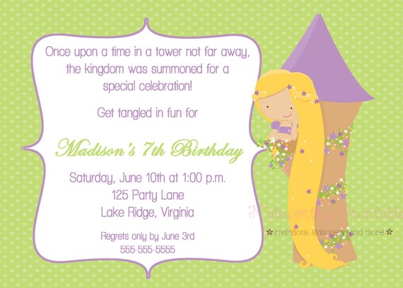 Rapunzel Inspired Birthday Invitation Il_570xn