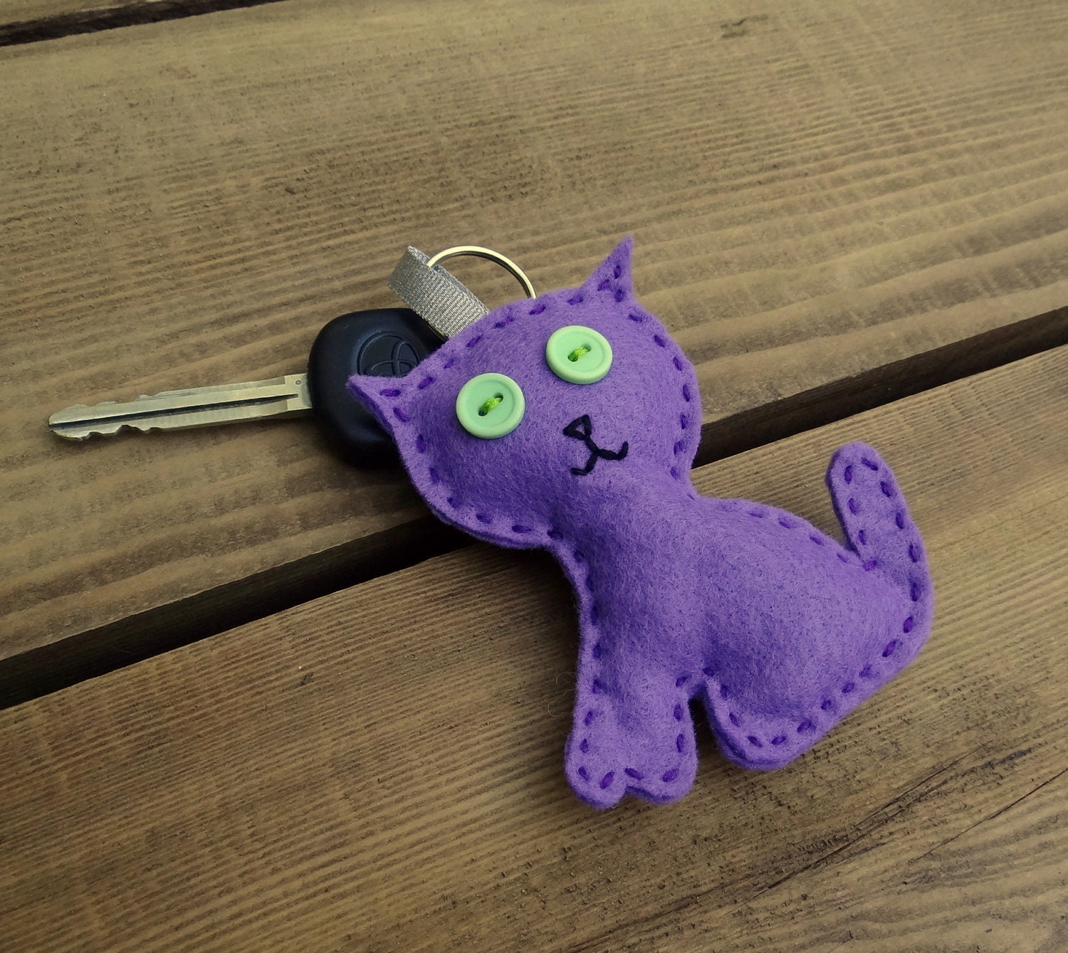 plush cat keyring