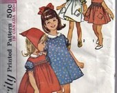Simplicity 5948 Vintage 60s Child's Dress, Pinafore and Scarf Pattern