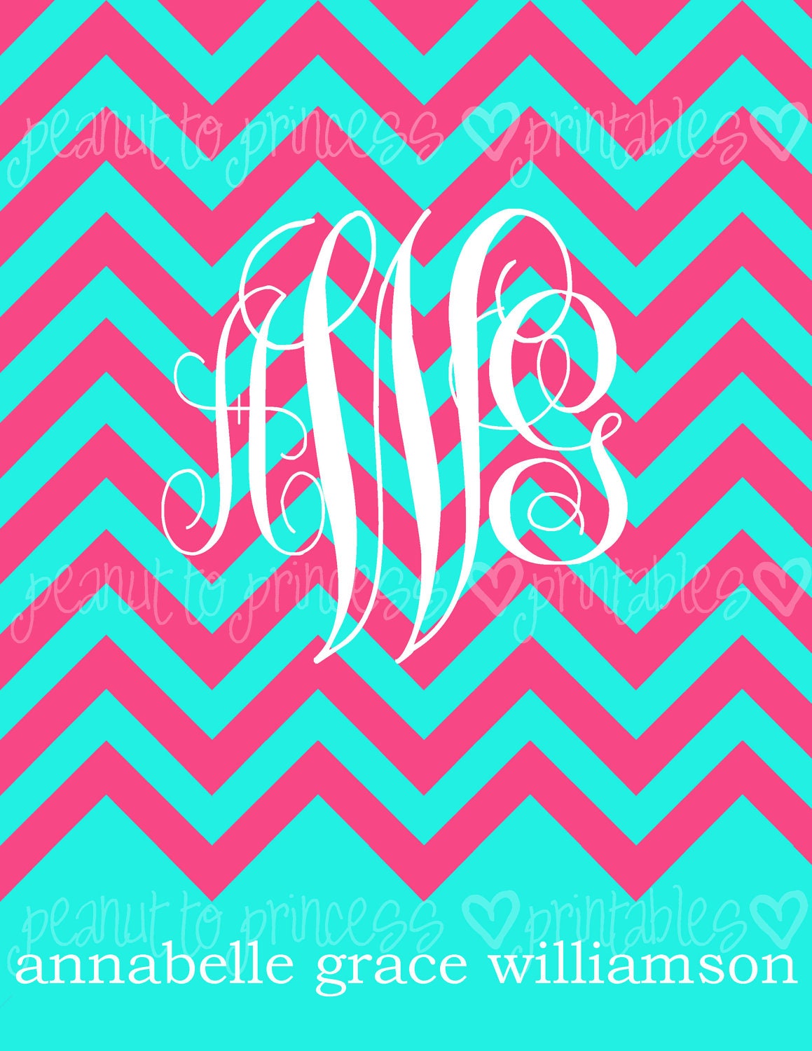 Personalized Binder Cover Insert in Modern Chevron Design - Digital Printable File - Choose Colors and Personalization