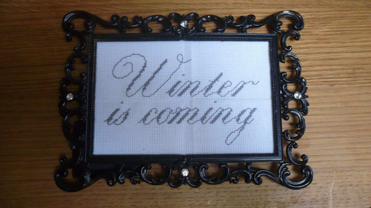 Stark "Winter is coming" Game of Thrones cross stitch sampler