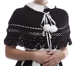 Black crocheted Gothic Lolita Cape