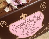 Vintage Suitcase Keepsake Trunk Wedding Baby Unique Custom