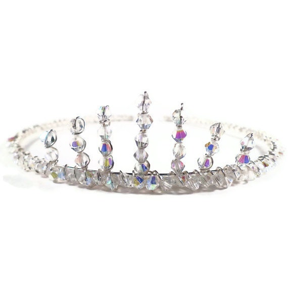Bridal Tiara, Wedding Headpiece, Crystal Silver Wire Circlet