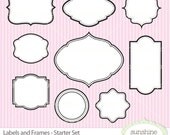 INSTANT DOWNLOAD - 10 Photoshop Editable Digital Labels Frames Starter Set Clipart for tags, cards, stationary, invitations, scrapbooking Il_170x135