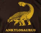Ankylosaurus Dinosaur Screen Printed T-Shirt Mens Ladies Womens Youth Funny Geek Science Kids School