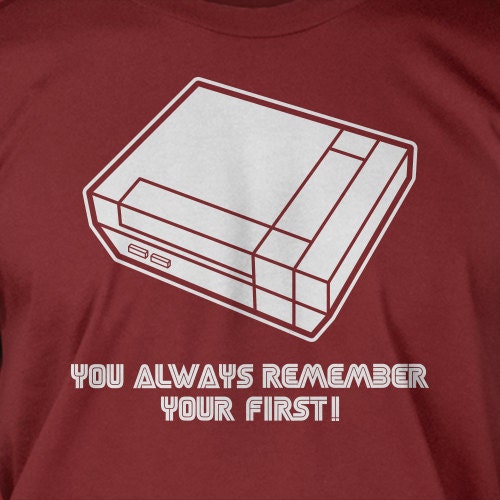 Classic Video Game t shirt You Always Remember Your First Screen Printed T-Shirt  mens womens ladies youth kids