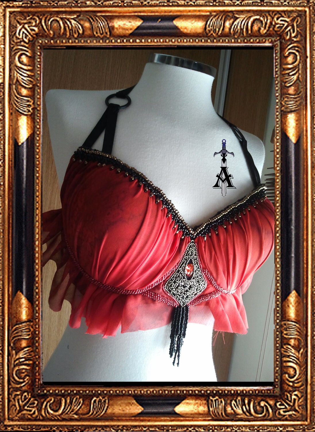 red, bra, steampunk, gothic, belly dance, bellydance, circus, tribal, costume, gypsy, tribal fusion, burlesque, goth, cabaret, circus