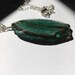 Agate slice necklace - wire wrapped - green geode agate slice - silver chain necklace
