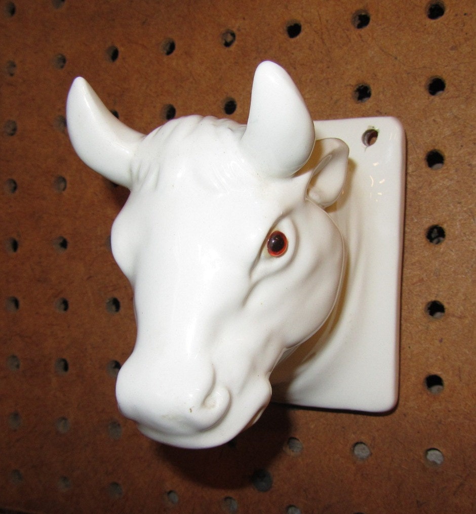 Vintage Cows Head Towel Holder for the Kitchen or by OrangeCat6