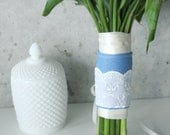 Lucky Penny Pocket Bouquet Wrap, Blue Linen and Lace