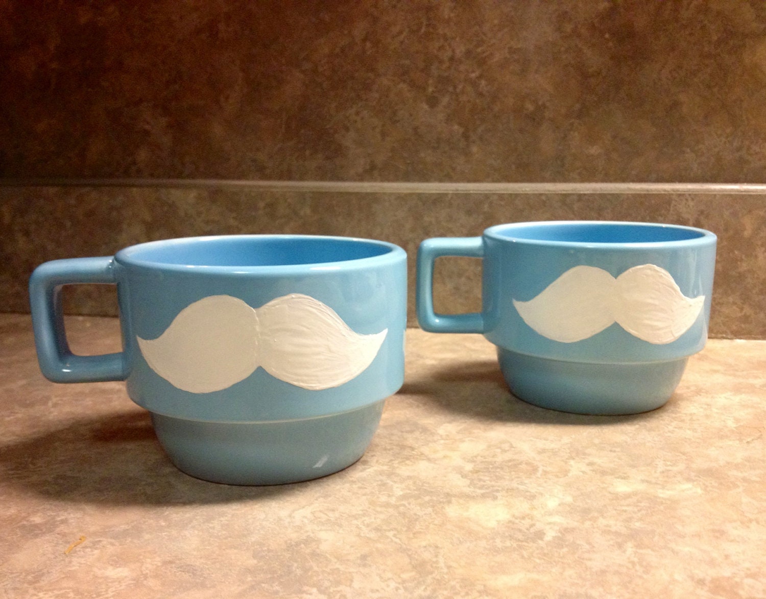 Stackable Mustache Coffee Mugs (2)
