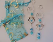 Star and Top Holiday Christmas Ornaments Set of 2. A59