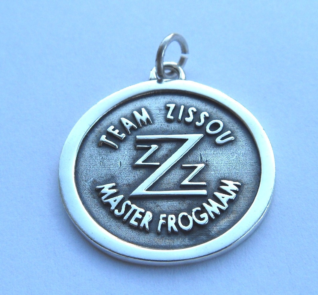 Solid Sterling Silver 925 Life Aquatic Team Zissou Master Frogmam Pendant