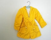 vintage 80s Sunny Days Little Girls Drawstring Hooded Jacket with Calico Trim Size 4 - vintagekidlets