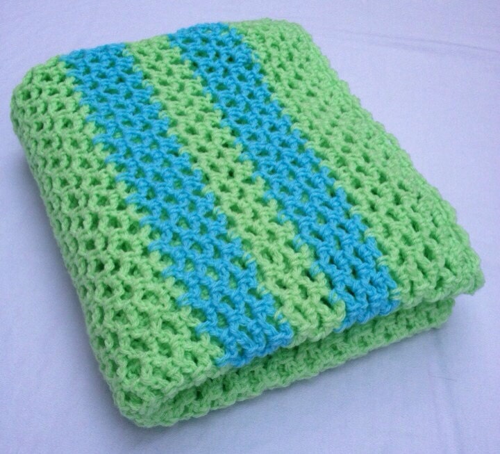 Handmade Crochet Baby Blanket Lime Green with by AandKayCrochet