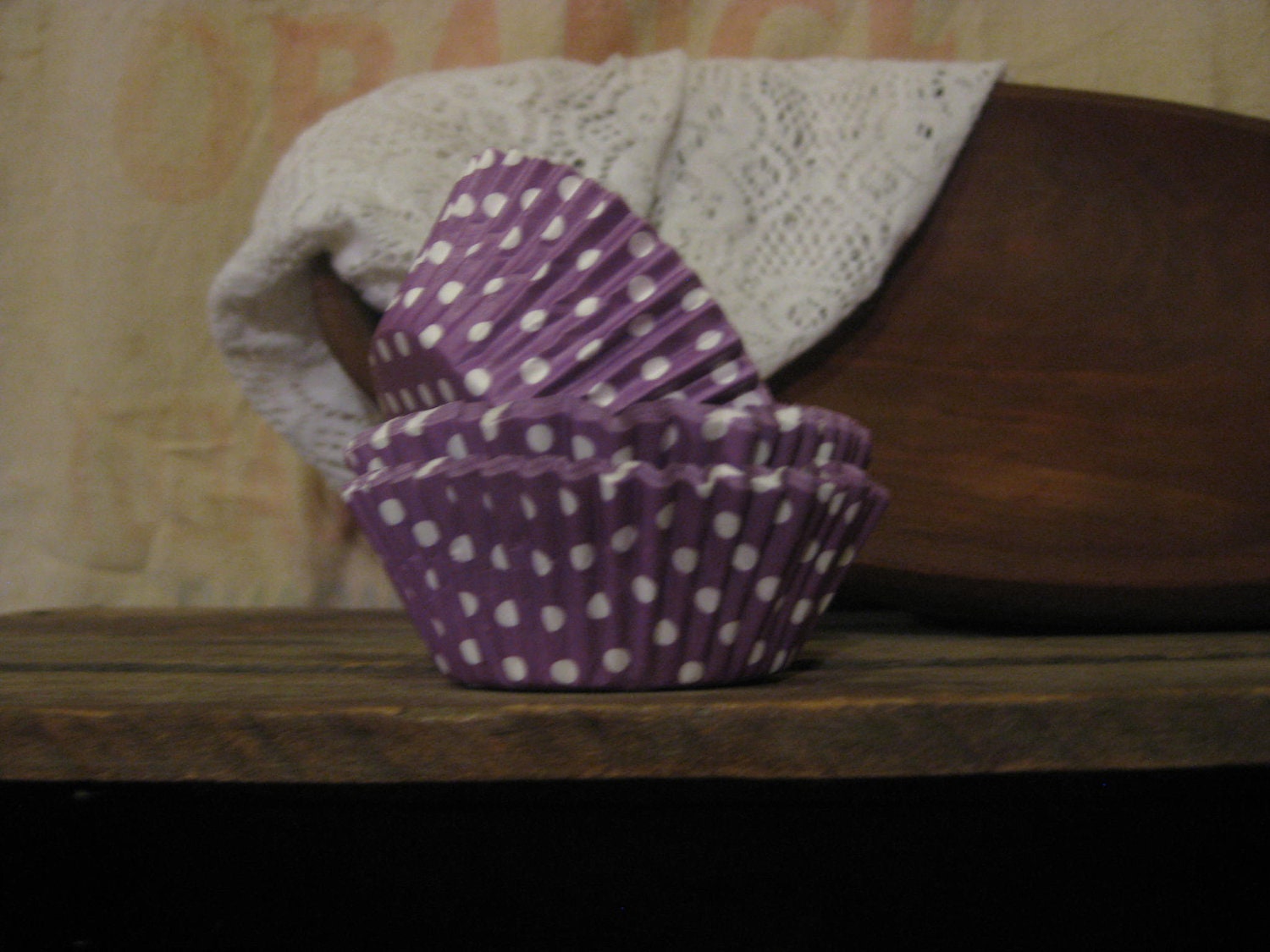 Plum Purple Polka Dots Paper Cupcake Liners Set of 25 Baking Cups Il_570xn
