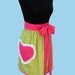 Womens Retro Apron - SALE 25% OFF - Women's Retro Half Waist Apron with Heart Pocket Apron