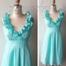 RESERVED for EMILEE aqua cotton bridesmaid dress 3/16