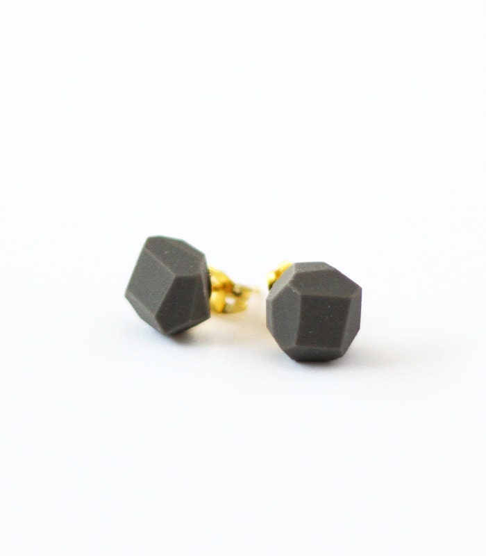grey geo earrings