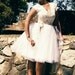 RCB short custom sized 50's lace bodice tulle skirt wedding dress