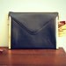 never used vintage navy blue envelope clutch/purse