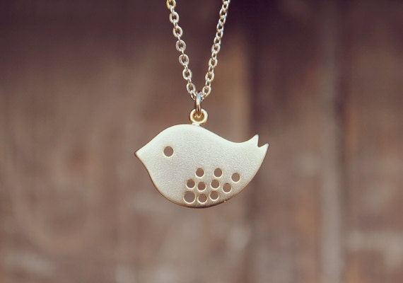 yeahhello. gold birdie necklace