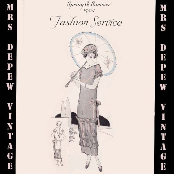 Vintage Sewing Book 1924 Fashion Service Dressmaking Ebook Featuring Hats and Dresses -INSTANT DOWNLOAD-