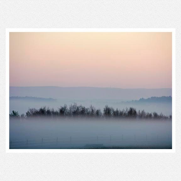 Nature Photography, fog, pale pink, trees, gray, Foggy Mountain Morning nature fine art photography print 812