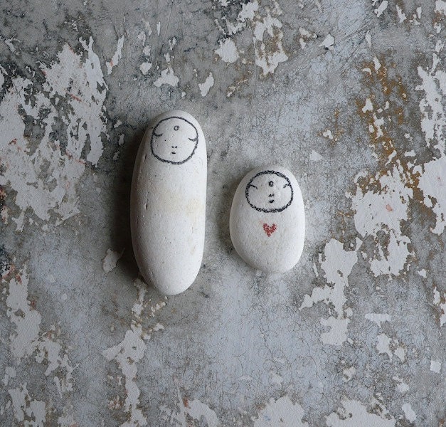 Beach Pottery Set - Two Jizo Bodhisattvas
