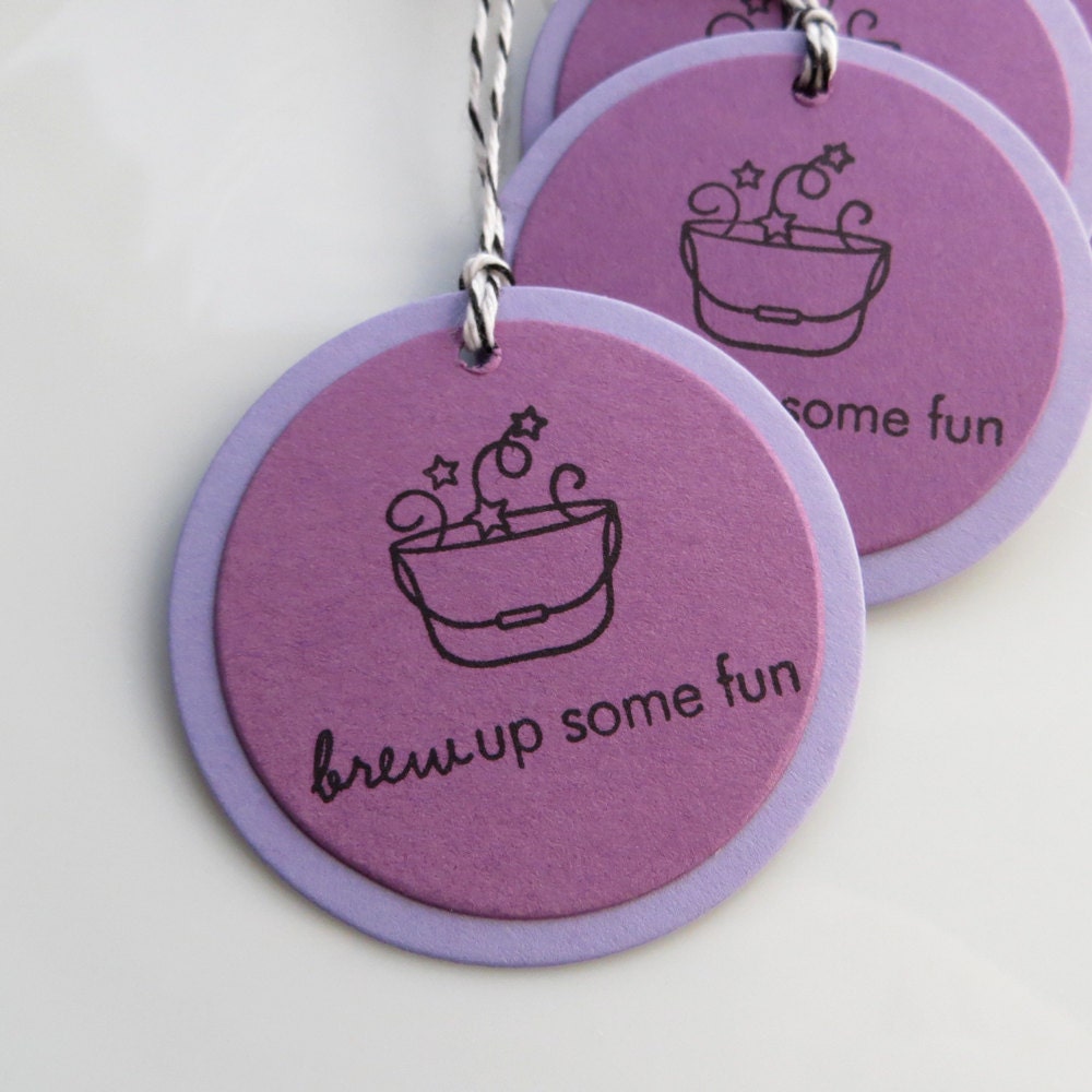 Halloween Tags Brew Up Some Fun - Set of 6 - Custom Colors Available - Halloween Party Favor Tags Halloween Decor Trick or Treat Tags Il_570xn