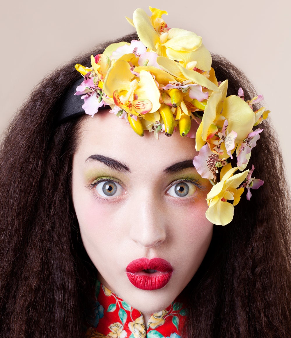 Cutie Pie Banana Orchid Headpiece "The Clara Miranda"