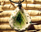 White Clay Teardrop Green Black Feather Colorful Stone Rocks Large Pendant Necklace Bohemian Jewelry Nature Boho 18 20 Adjustable Cord Resin