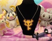 Zelda Dungeon Boss Key pixel perler necklace
