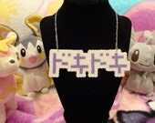 DOKI DOKI katakana pixel perler necklace