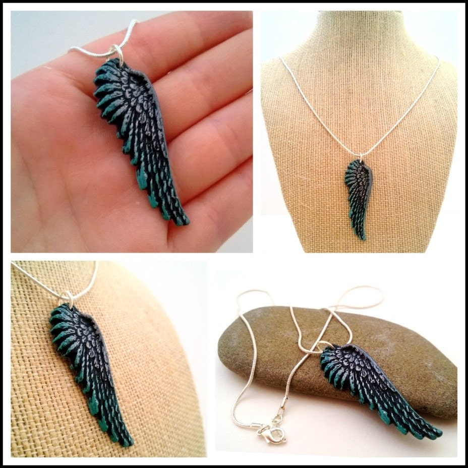 Ready to Ship - Black Angel Wing Necklace