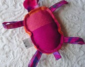 Girasol Metamorphosis Wrap Scrap Turtle - Attachable Toy - Rattle Toy - Minky and Hand Dyed Cotton Velveteen