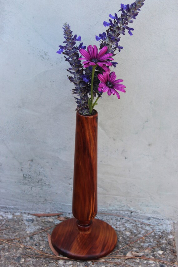 Cedar Bud Vase Handmade Wooden Candle Holder Mid by SubtleFunk