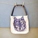 Handmade Wolf Tote with Vegan Leather Strap. Woodblock Printed. Made to Order.