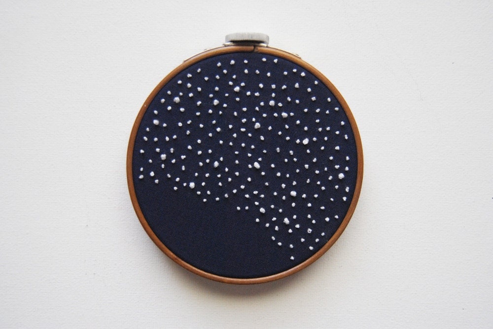 Mini Final Frontier - Constellation Embroidery Hoop Art - Natural History Science Stars