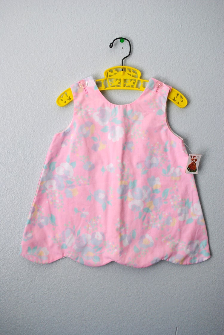 vintage toddler pink scallop dress - 3RingCircus