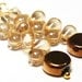 on Vacation / Fabulous Sparkling Gold Champagne Droplet Earring. Gold Plated Beads. Czech Iridescent Drops.Lovely Feminine Pretty