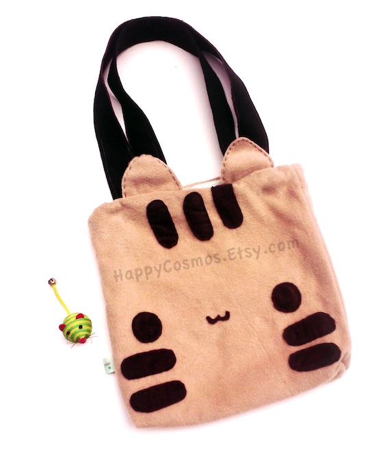 Striped Cat Tote Bag - Cute Market Tote , Kawaii Bag, Bookbag Striped Cat Tote Bag - Cute Market Tote , Kawaii Bag, Bookbag