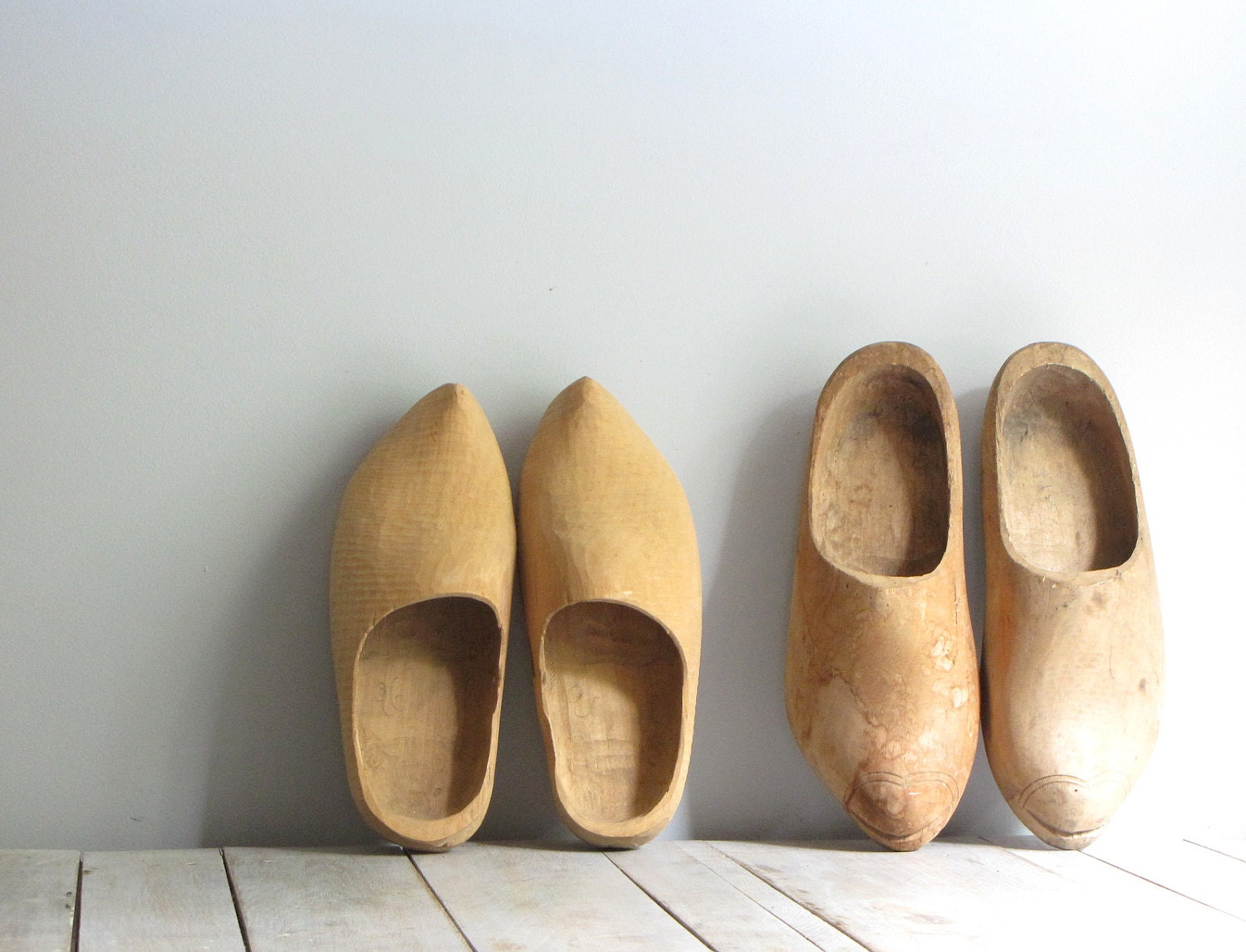 antique wooden clogs - his & hers - wretchedshekels