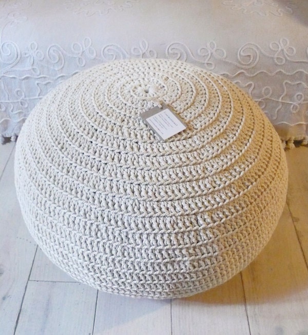 Pouf Crochet  big - Ecru