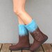 Felted boot - handmade women shoes - felted wool booties - us 6.5 - 7 ooak