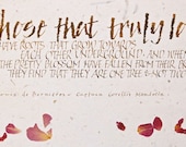 Those that truly love... custom ORIGINAL calligraphy, personalized wedding gift, engagement, anniversary, Captain Corelli,