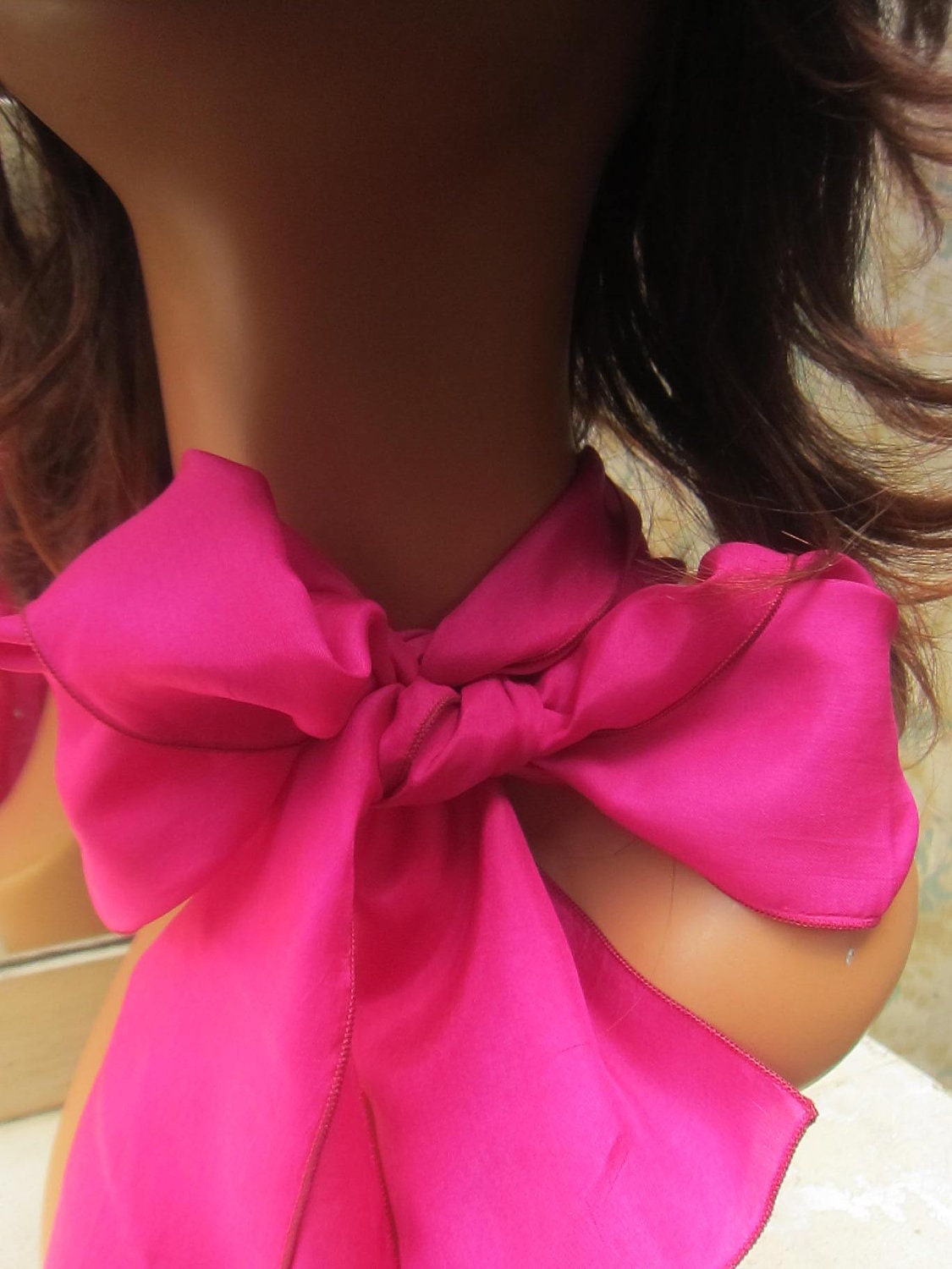 Vintage Head Scarf - Fuchsia
